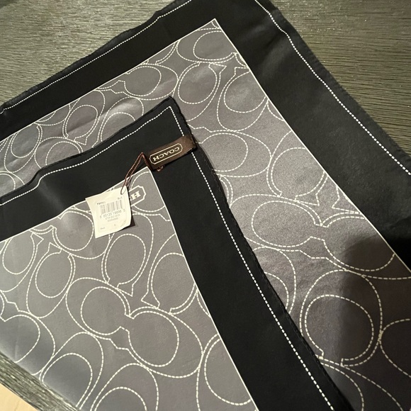 COACH 100% Silk Charmeuse Square Scarf w/Large Signature “C” Allover Print - Picture 8 of 12